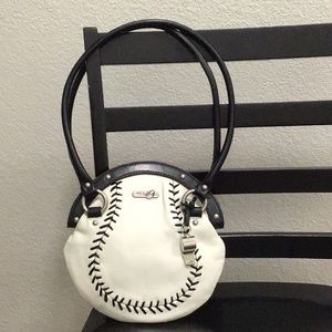 Leather baseball purse